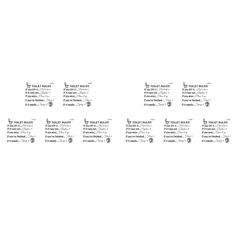 Home Bathroom Rules - AS60-10X Toiletregels Badkamer Verwijderbare muursticker Vinyl