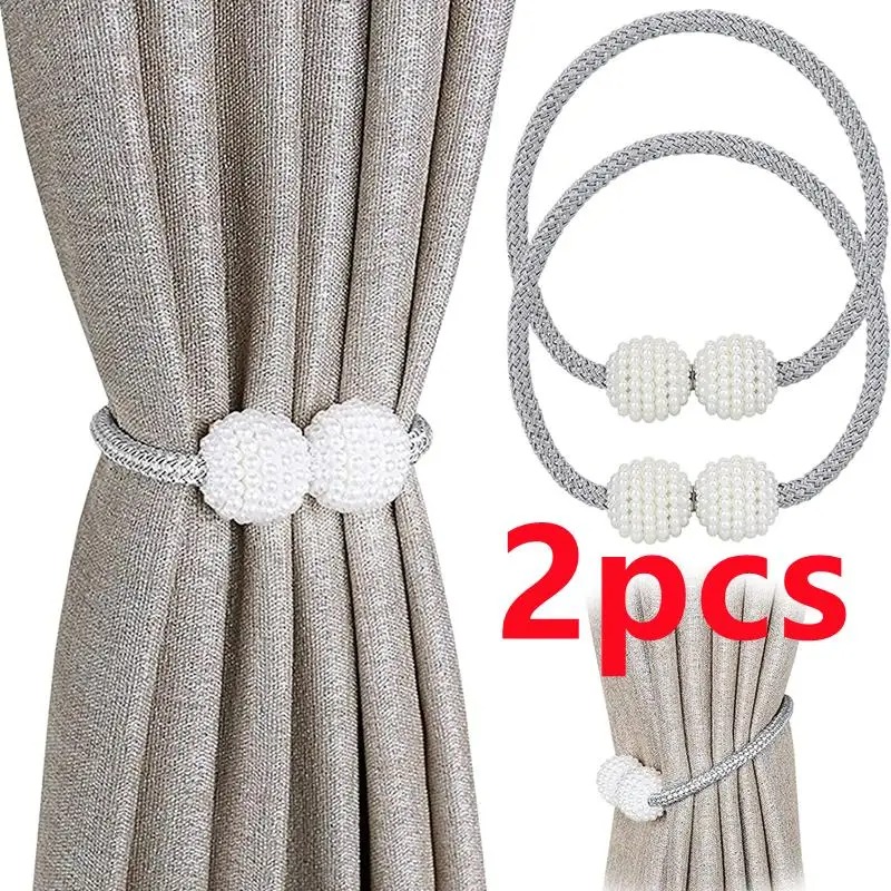 Home Bathroom Equipment - 1/2 STUKS Parel Magnetische Gordijnclip Gordijnhouders