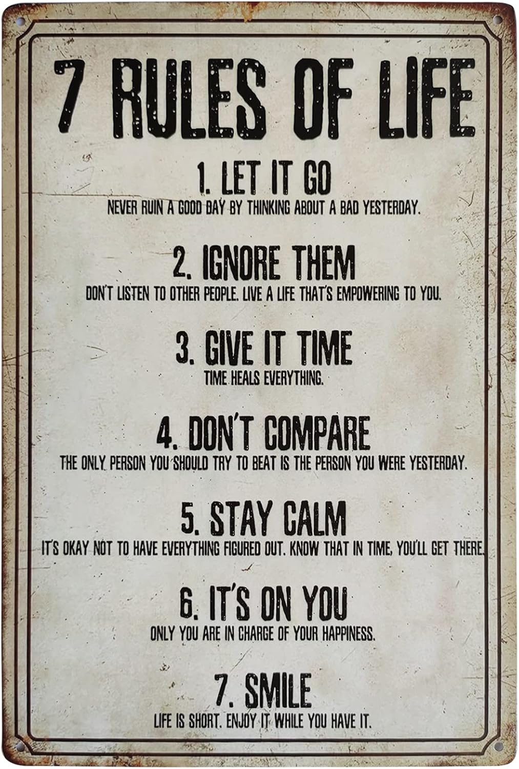 Home Bathroom Rules - 7 Levensregels Vintage Metalen Bord Inspirerende