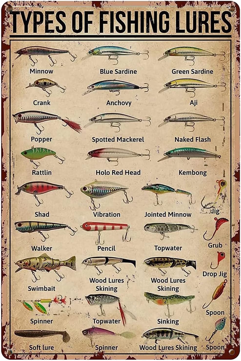 Home Bathroom Wall Decor - 1d, TYPES OF FISHING LURES Kennis