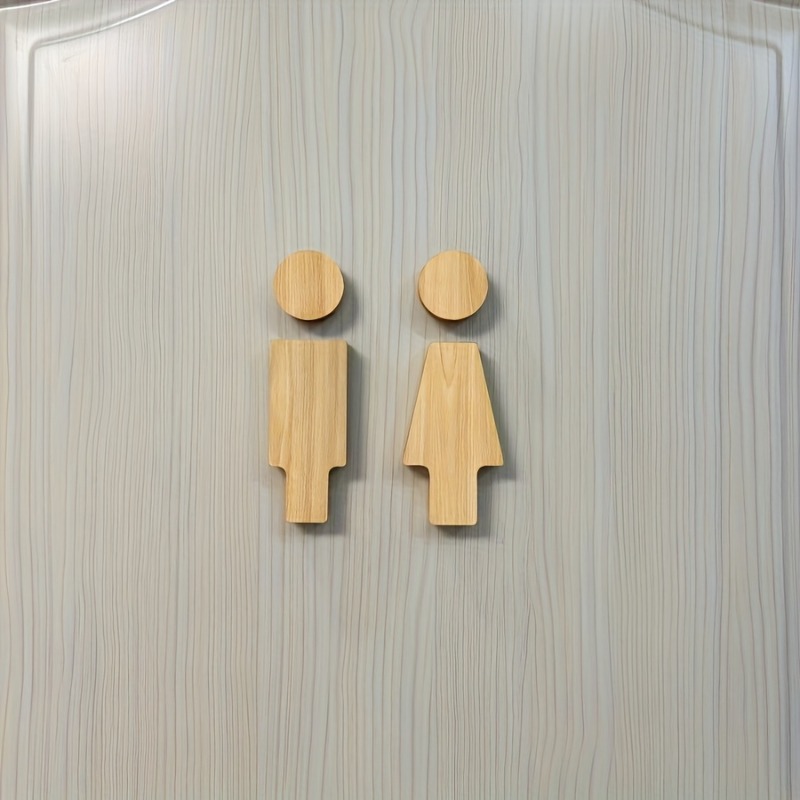 Home Bathroom Equipment - 2 stuks houten badkamerbord voor toiletdeuren