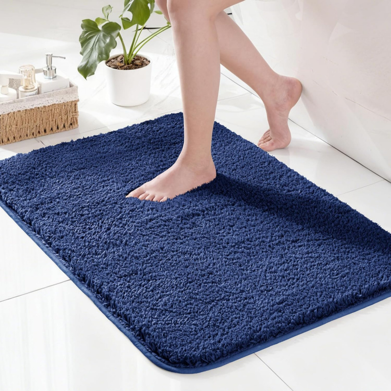 Zara Home Bathroom Mat - VIKAMA Multi Size marineblauwe badkamermat, waterabsorberend