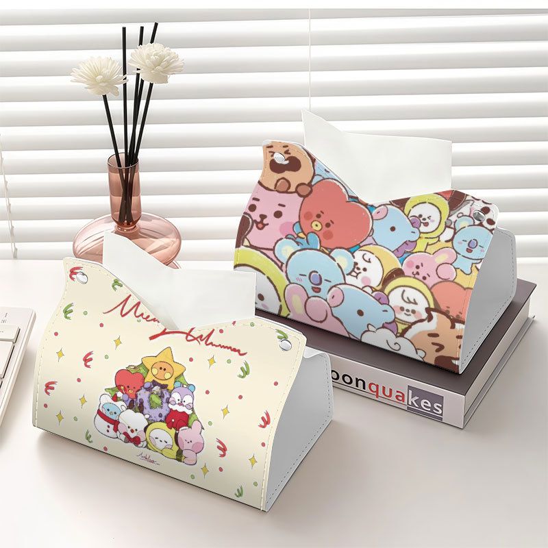 Home Bathroom Equipment - BT21 idol-gerelateerde papieren handdoekendoos met cartoonauto-arrangement.