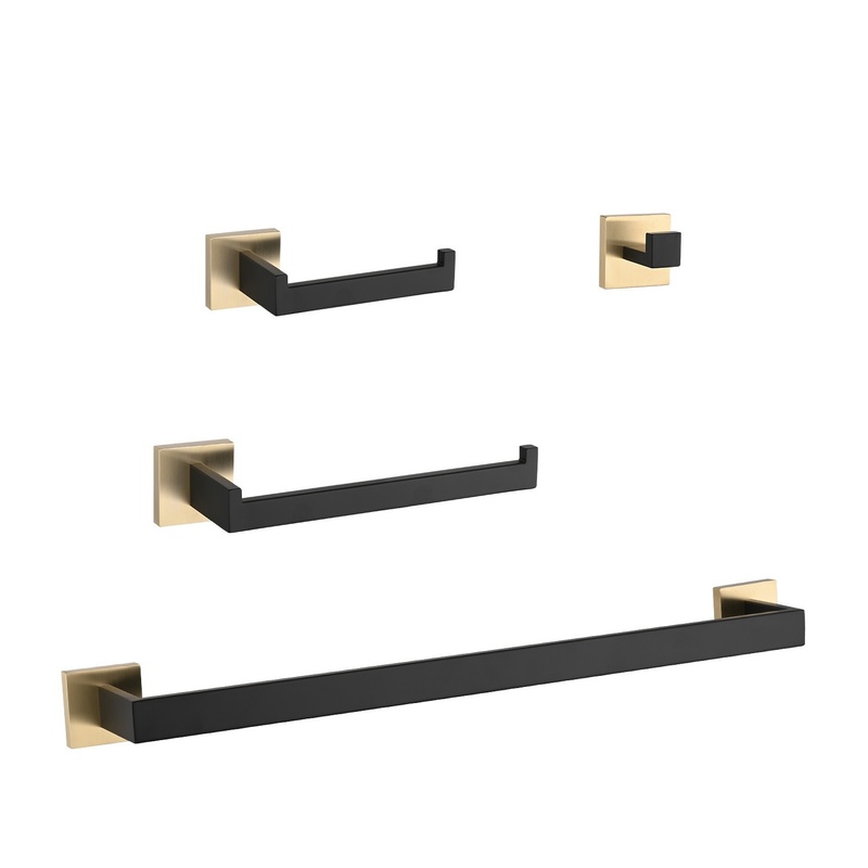 Home Hardware Bathroom Mirrors - 4-delige badkameraccessoireset, moderne wandmontage-accessoires, roestvrij staal,