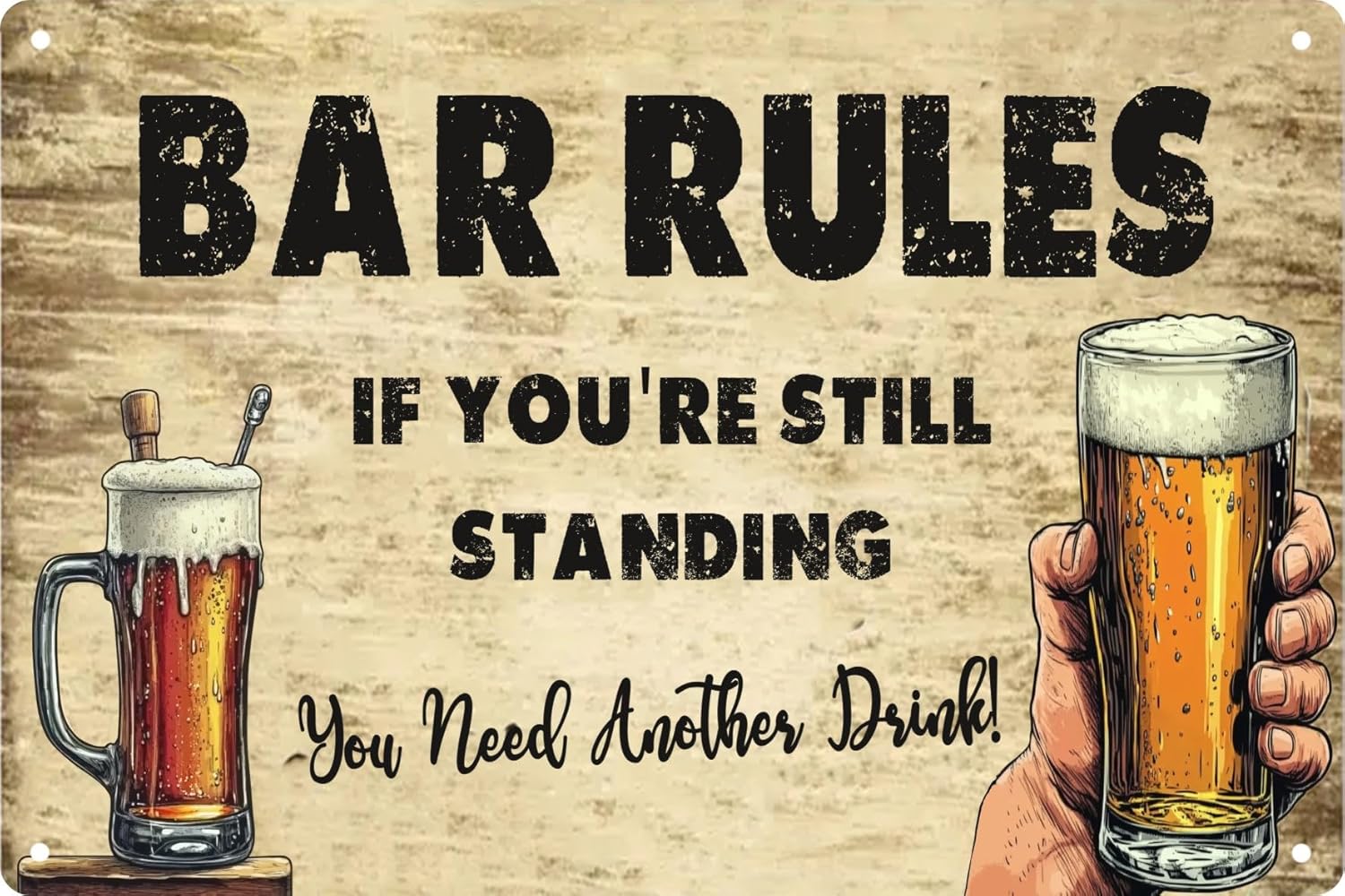 Home Bathroom Rules - Grappige Retro Metalen Tin Bord Bar