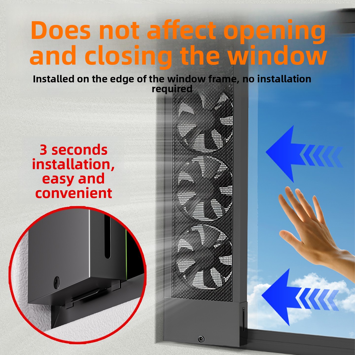 Home Bathroom Exhaust Fan - Raamventilator zonder gereedschap – Sterke zuigkracht,