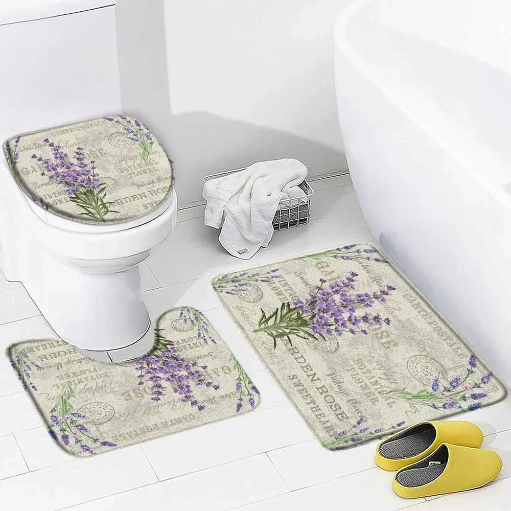 Zara Home Bathroom Mat - Paarse lavendel badmat set natuur bloemen