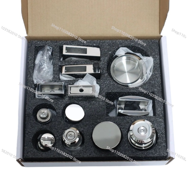 Home Bathroom Equipment - RVS douchedeur-schuifdeursysteem, badkameraccessoires met rol- en