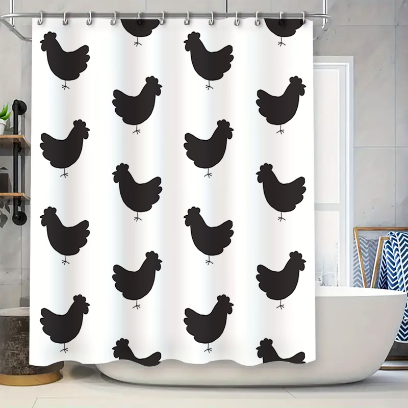 Home Bathroom Design Ideas - waterdicht douchegordijn met een schattig zwart