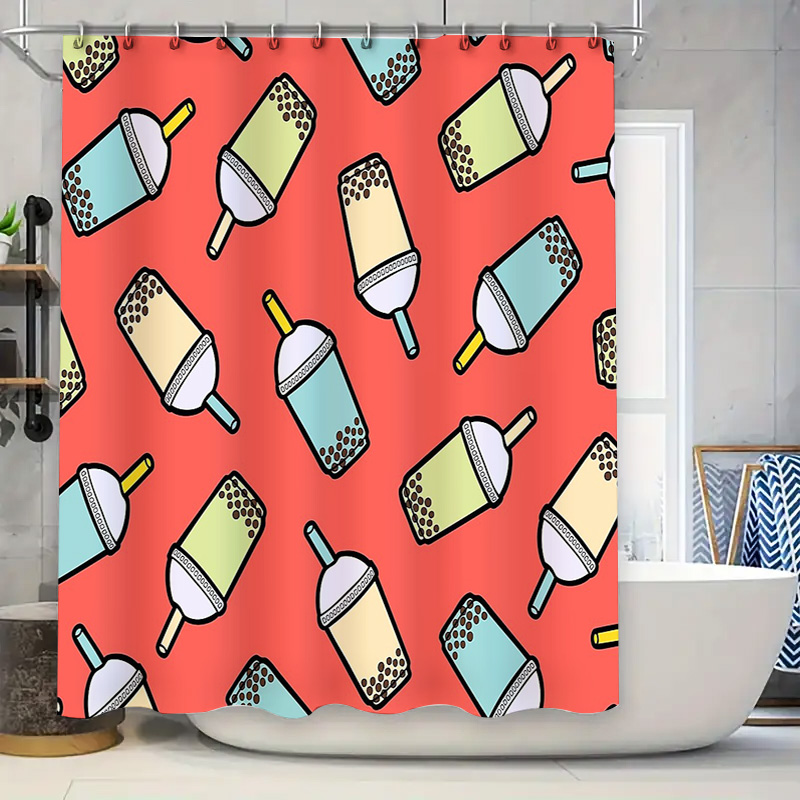 Home Bathroom Design Ideas - Uniek Bubble Tea Douchegordijn Schattig Boba