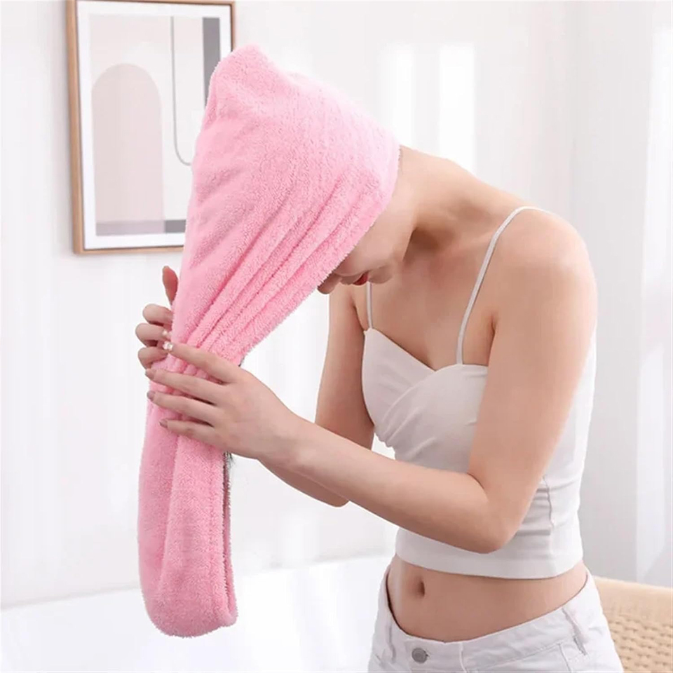 Home Bathroom Equipment - 1PC Coral Fleece Haarhanddoek Wrap Dames