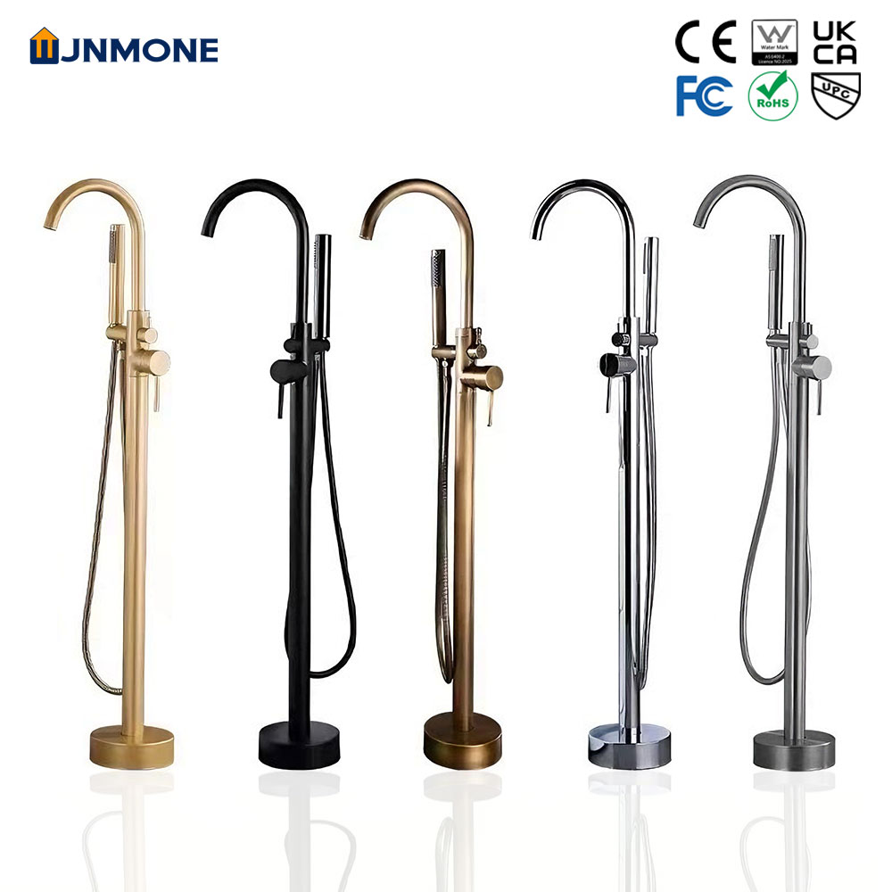 Home Bathroom Faucets - Luxe moderne messing vrijstaande badkuipkraanset dubbele
