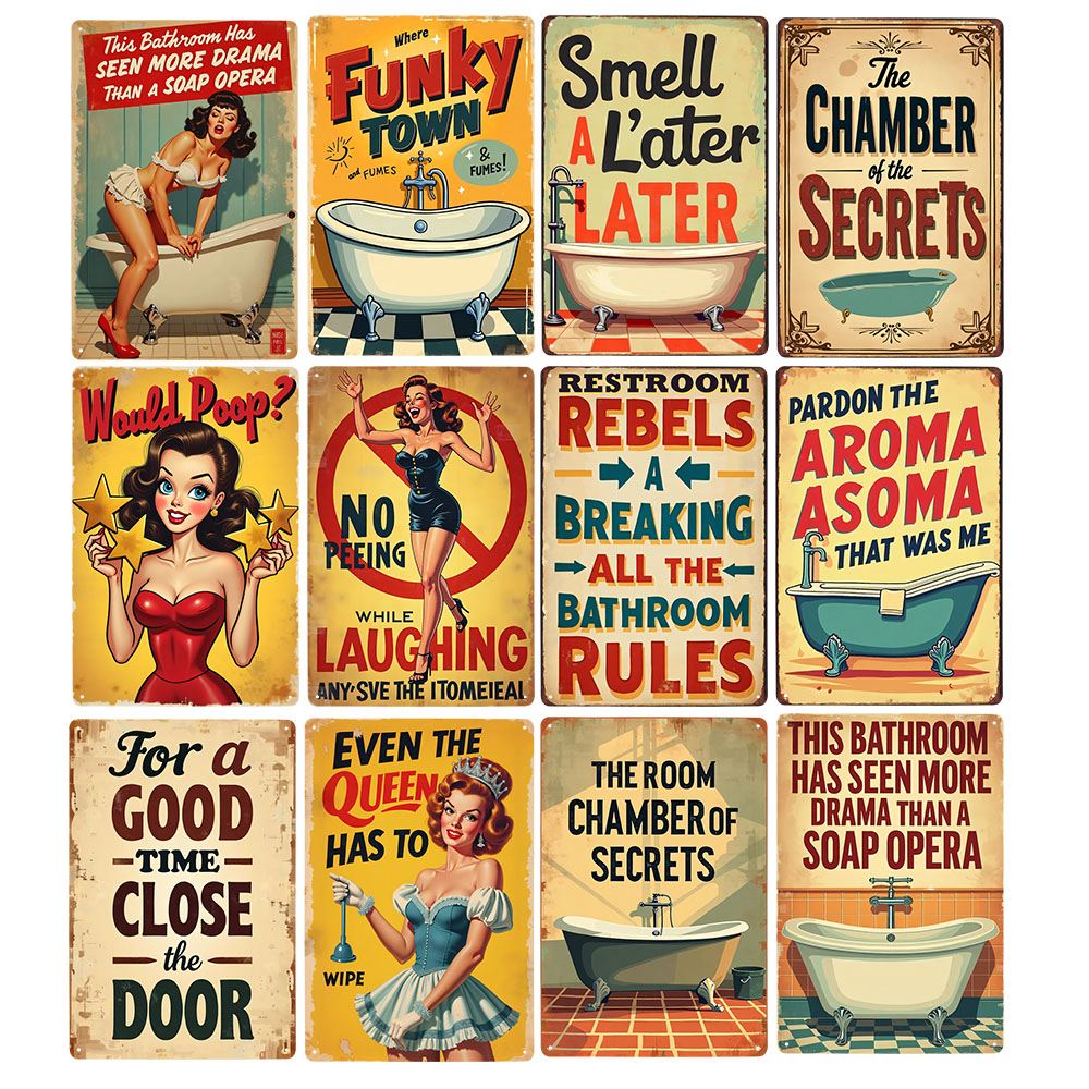 Grappige Badkamer Regels Vinta - Home Bathroom Rules recensie en prijs