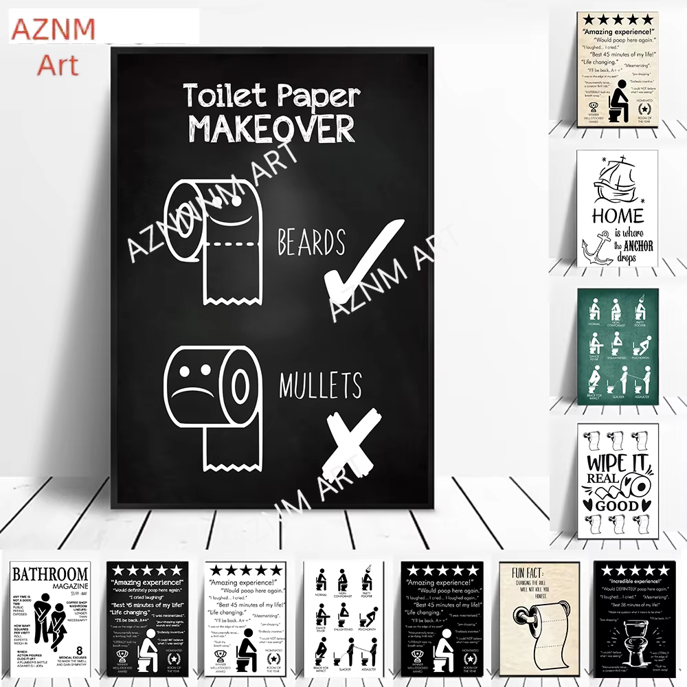 Wall Art Canvas Schilderij Gra - Home Bathroom Rules recensie en prijs