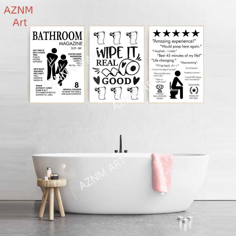 Wall Art Canvas Schilderij Gra - Home Bathroom Rules recensie en prijs