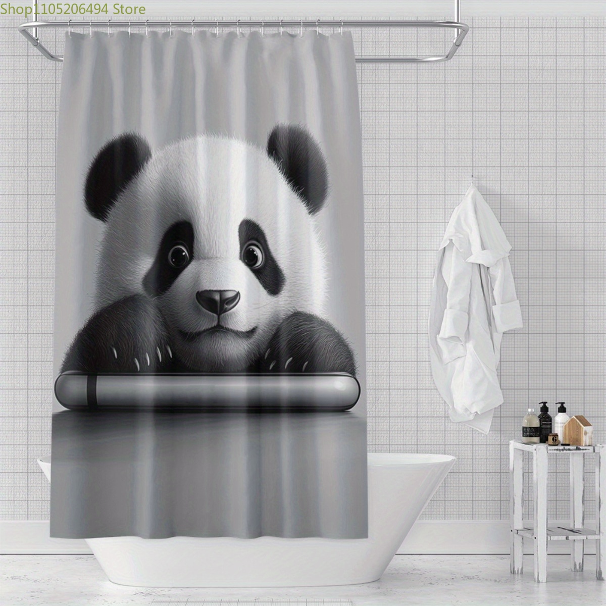 Schattig douchegordijn met pan - Home Bathroom Design Ideas recensie en prijs