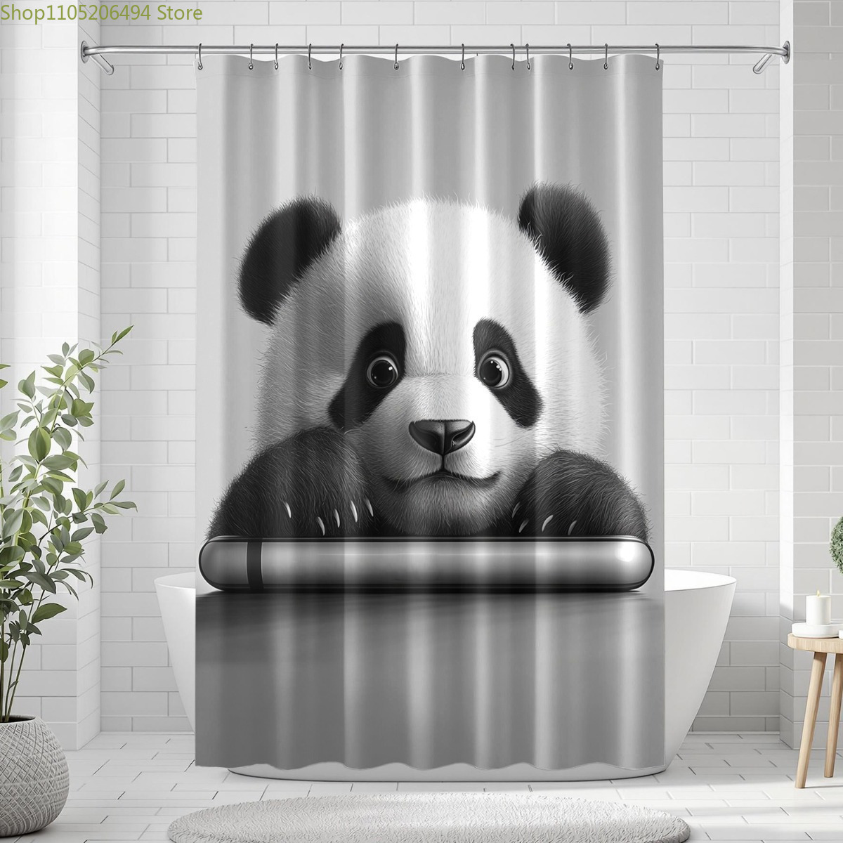 Schattig douchegordijn met pan - Home Bathroom Design Ideas recensie en prijs