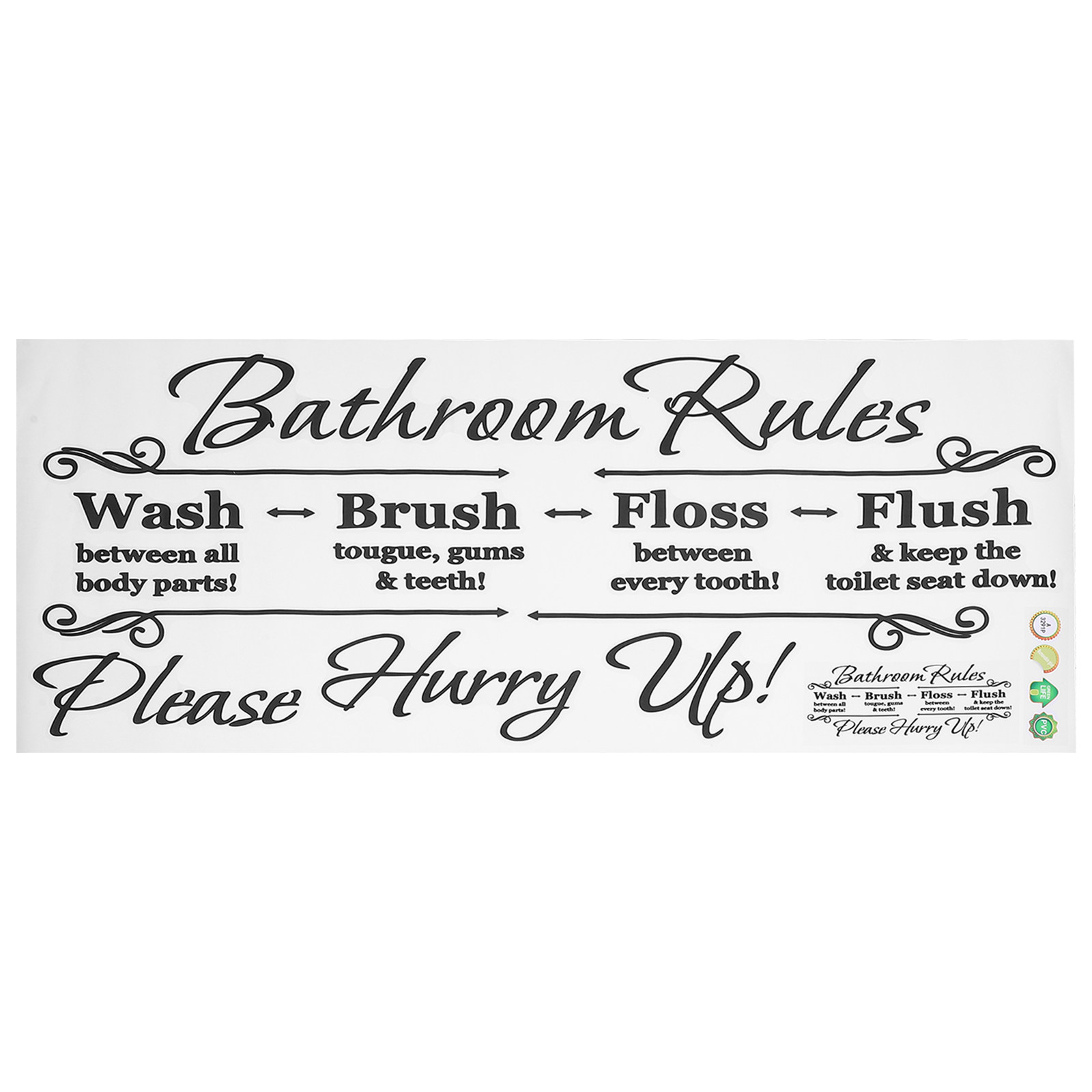 Badkamerregels Muursticker Ver - Home Bathroom Rules recensie en prijs