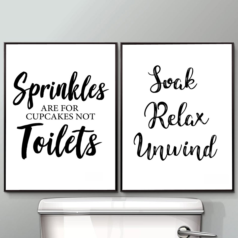 Wall Art Canvas Schilderij Gra - Home Bathroom Rules recensie en prijs