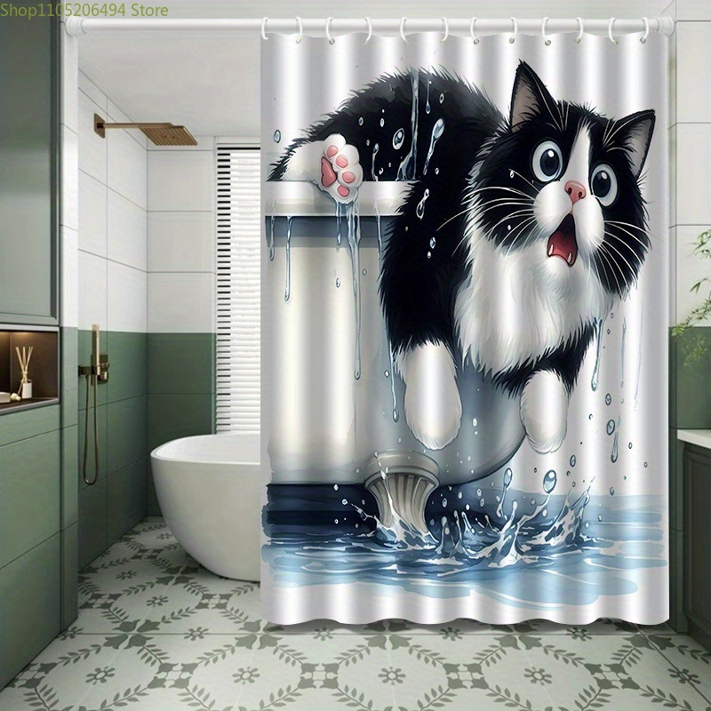 Grappige kat springt uit de ba - Home Bathroom Design Ideas recensie en prijs