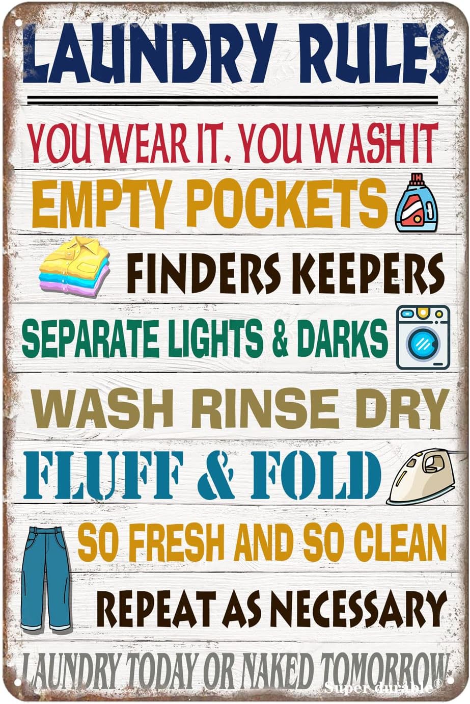 Super duurzaam vintage metalen - Home Bathroom Rules recensie en prijs