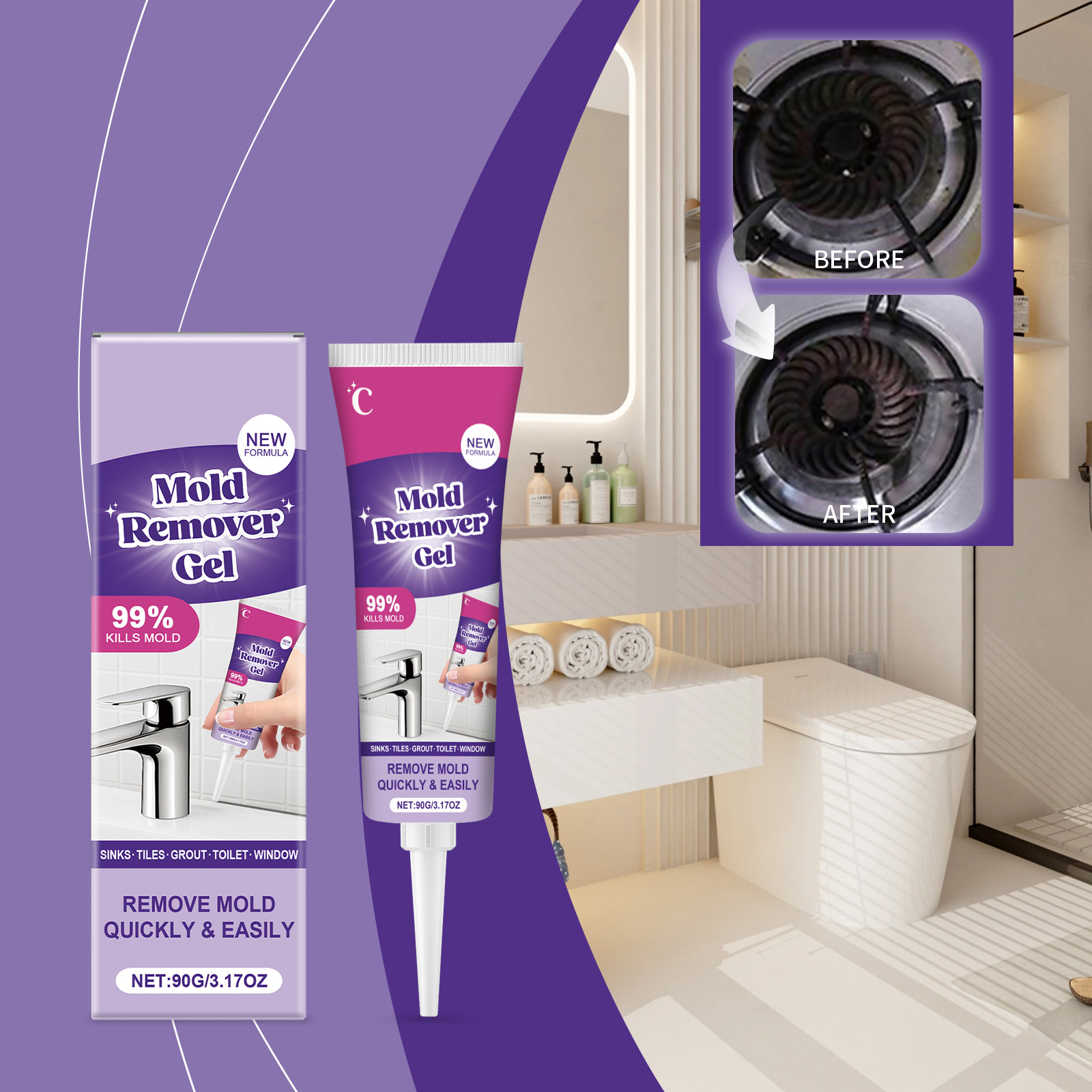 Anti-schimmelgel, snelwerkende - Home Bathroom Cleaning Solution recensie en prijs