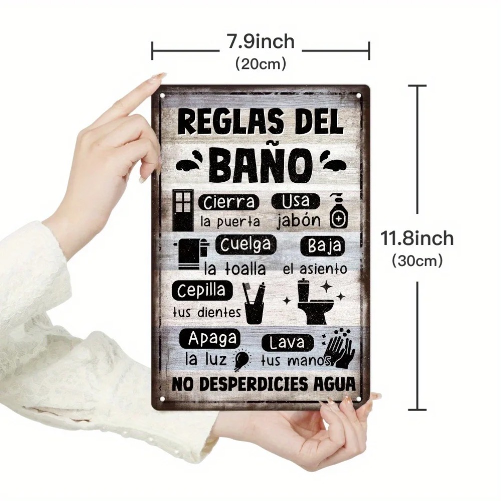 1 stuk Spaans vintage metalen  - Home Bathroom Rules recensie en prijs
