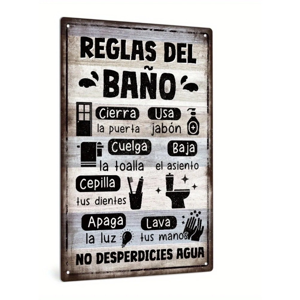 1 stuk Spaans vintage metalen  - Home Bathroom Rules recensie en prijs