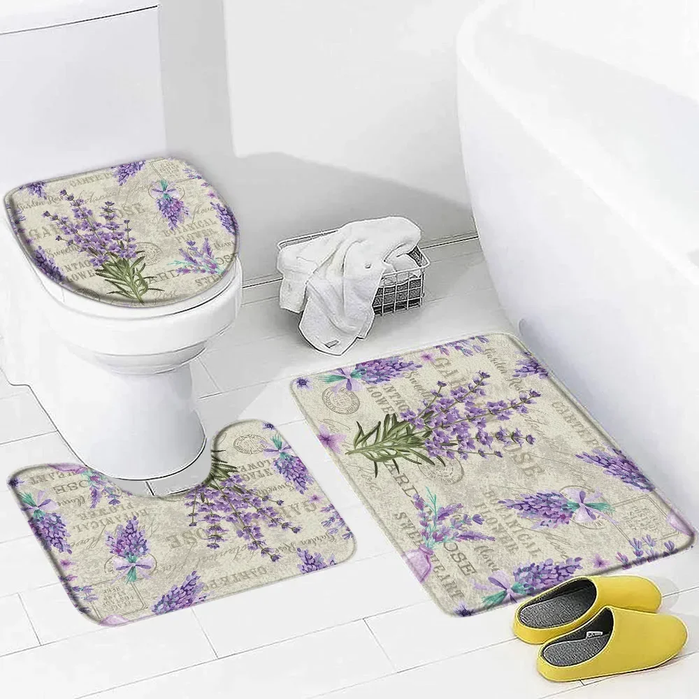 Paarse lavendel badmat set nat - Zara Home Bathroom Mat recensie en prijs