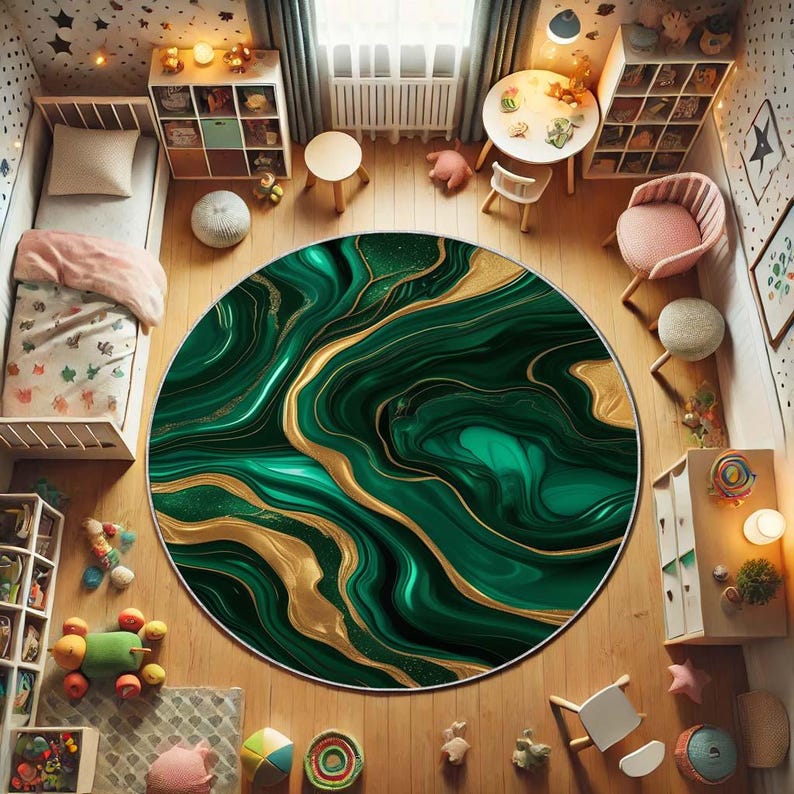 Emerald Moss rond tapijt, natu - Home Bathroom Design Ideas recensie en prijs