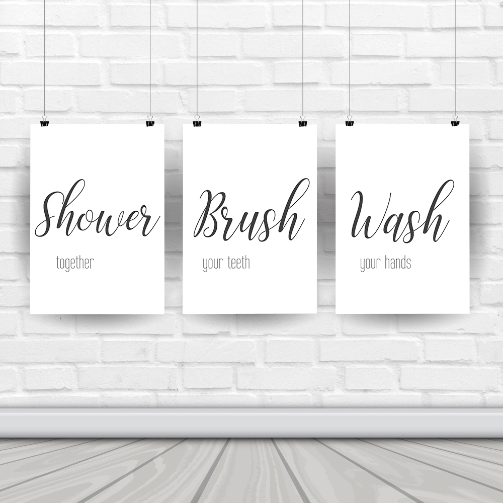 Wall Art Canvas Schilderij Gra - Home Bathroom Rules recensie en prijs