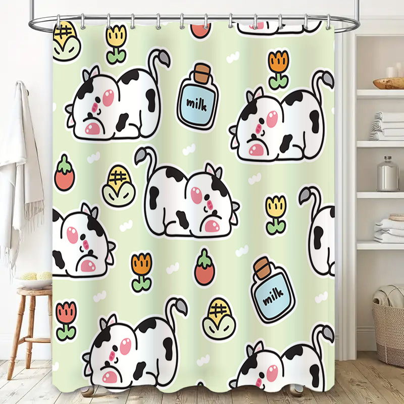 Schattig douchegordijn met koe - Home Bathroom Design Ideas recensie en prijs