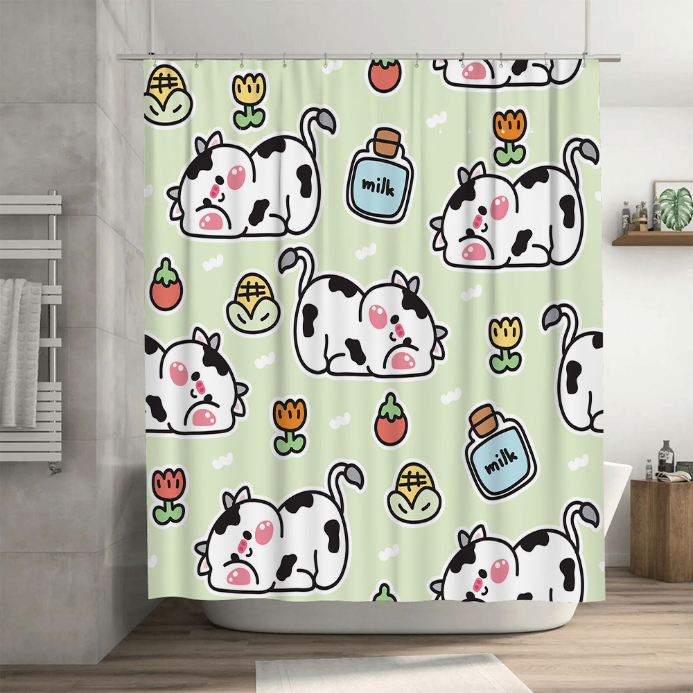 Schattig douchegordijn met koe - Home Bathroom Design Ideas recensie en prijs