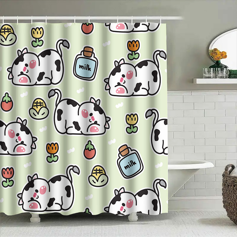 Schattig douchegordijn met koe - Home Bathroom Design Ideas recensie en prijs