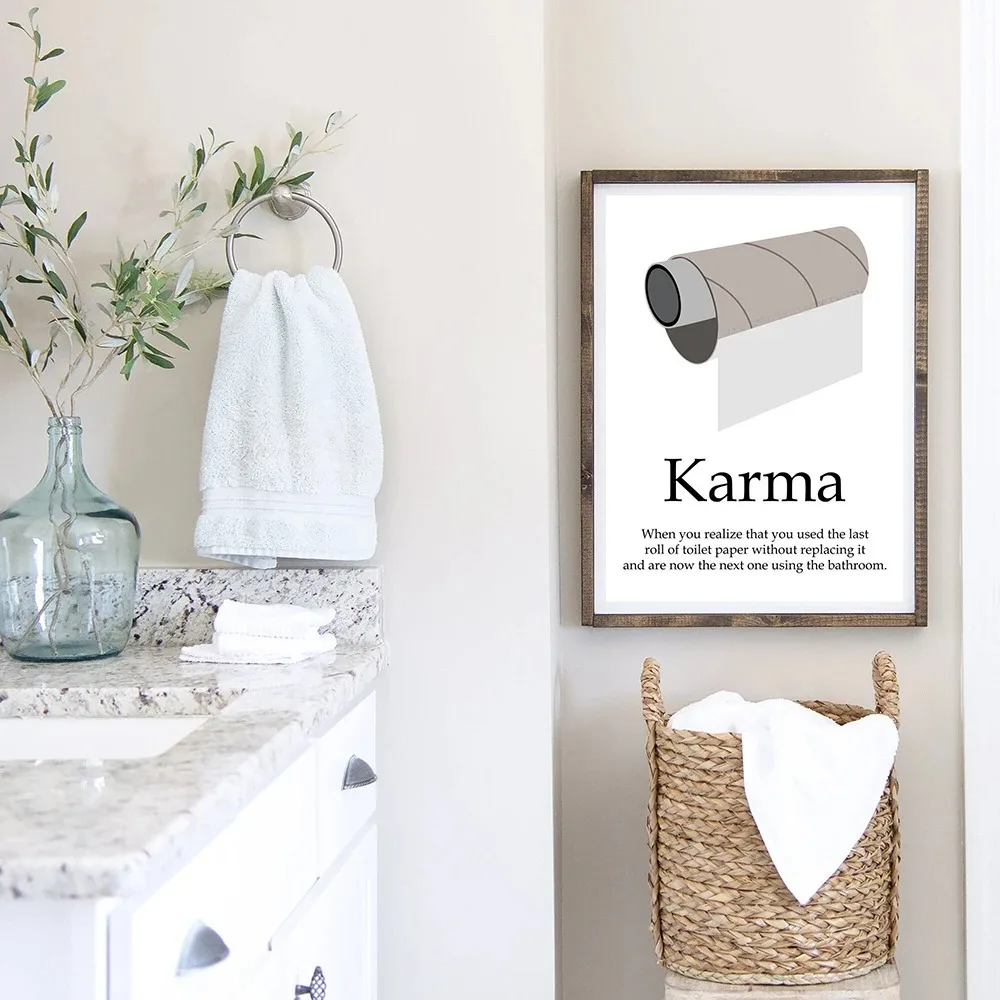 Karma Badkamer Regels Art Quot - Home Bathroom Rules recensie en prijs