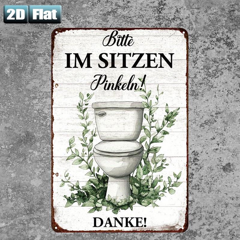 Retro metalen bord met de teks - Home Bathroom Rules recensie en prijs