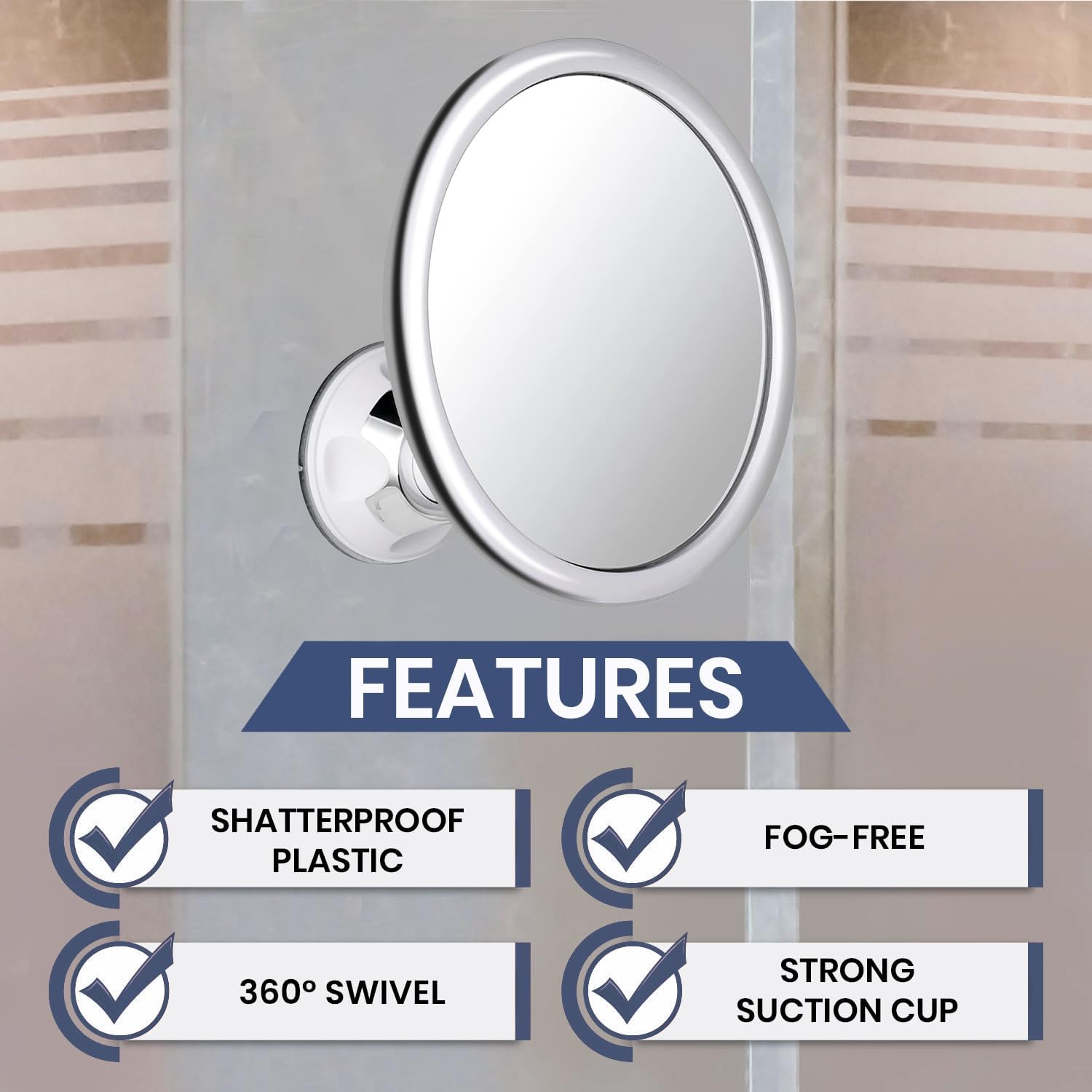 Mistvrije make-up badspiegel m - Shaving Mirror Suction recensie en prijs