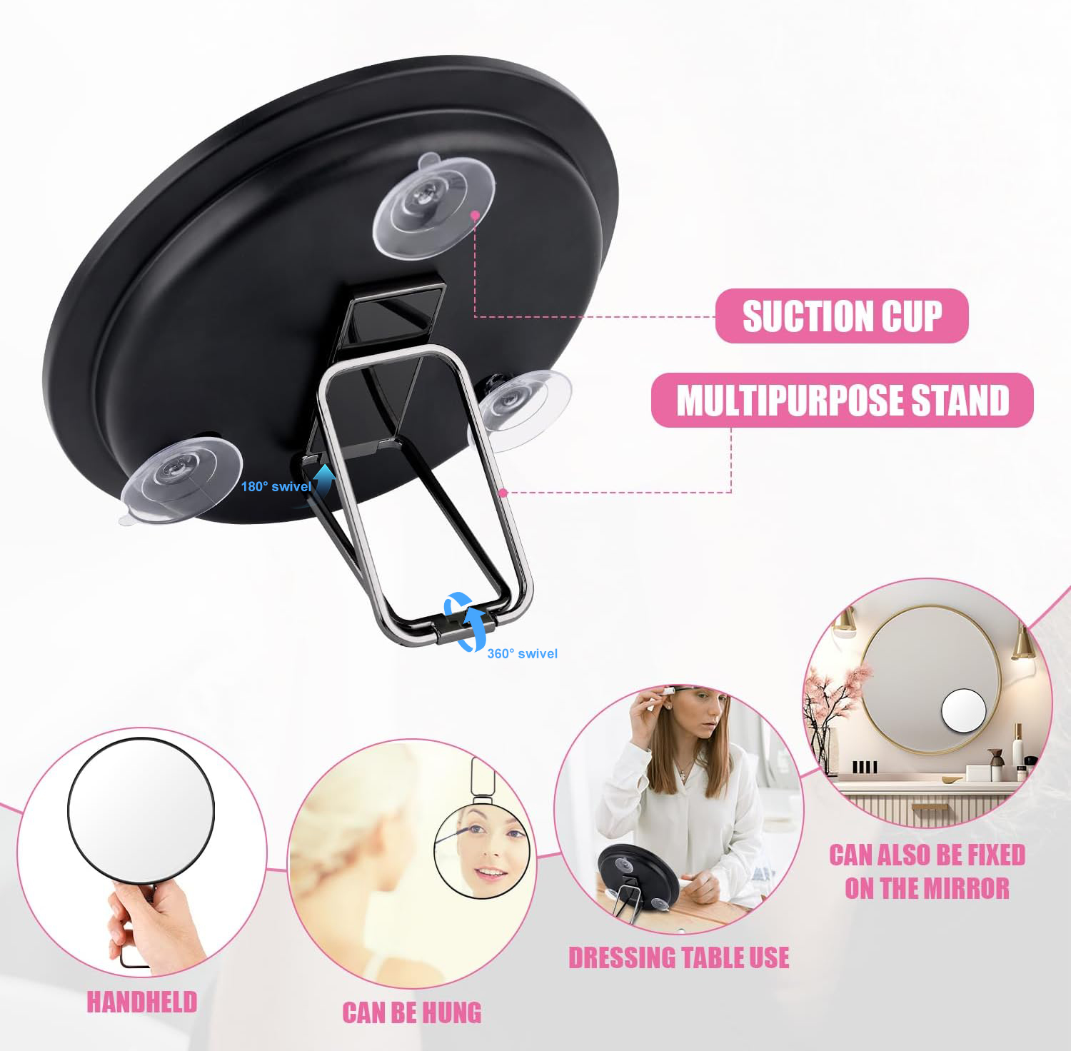 Draagbare 6 inch reisspiegel m - Shaving Mirror Suction recensie en prijs