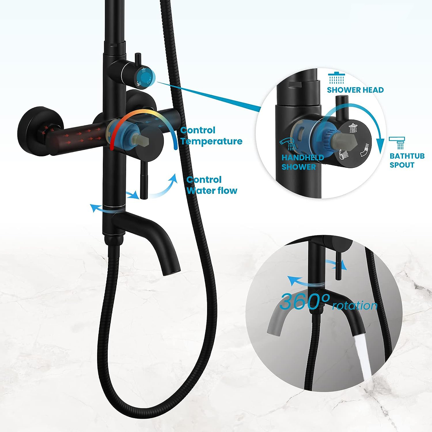 Kemaidi Douchekraan Set Matzwa - Home Bathroom Faucets recensie en prijs