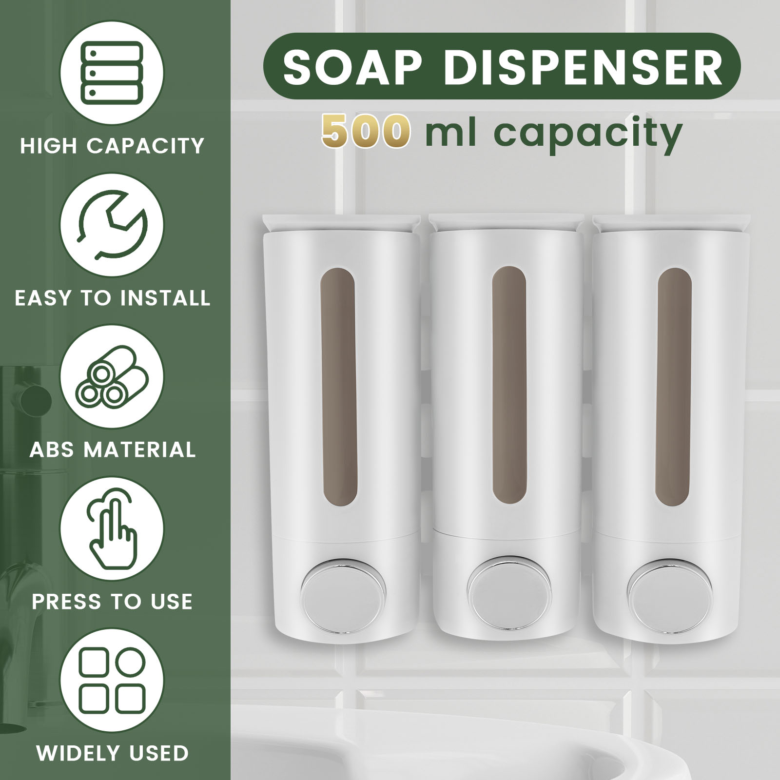 500ml Wandmontage Badkamer Zee - Home Bathroom Wall Soap Dispenser recensie en prijs